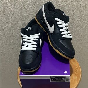 Nike Dunk Low Pro SB Black White Gum. HF3704-003.